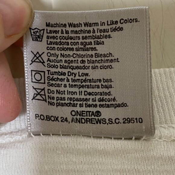 Vintage 90s Oneita Single Stitch Tee L Lighthouse Michigan USA Made - Picture 7 of 8